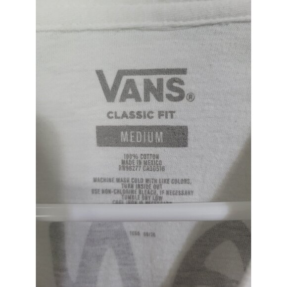 VANS SZ M Long Sleeved White Graphic T Shirt GOOD DAZE CREW Rainbow Off the Wall - Picture 4 of 9
